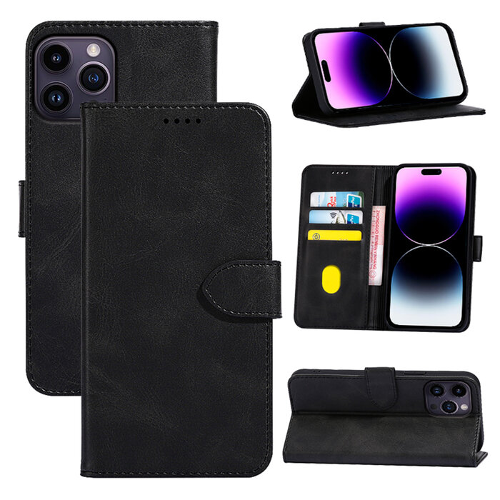 JVS Products Samsung Galaxy A34 5G hoesje - Bookcase - Pasjeshouder - Portemonnee - Kunstleer - Zwart