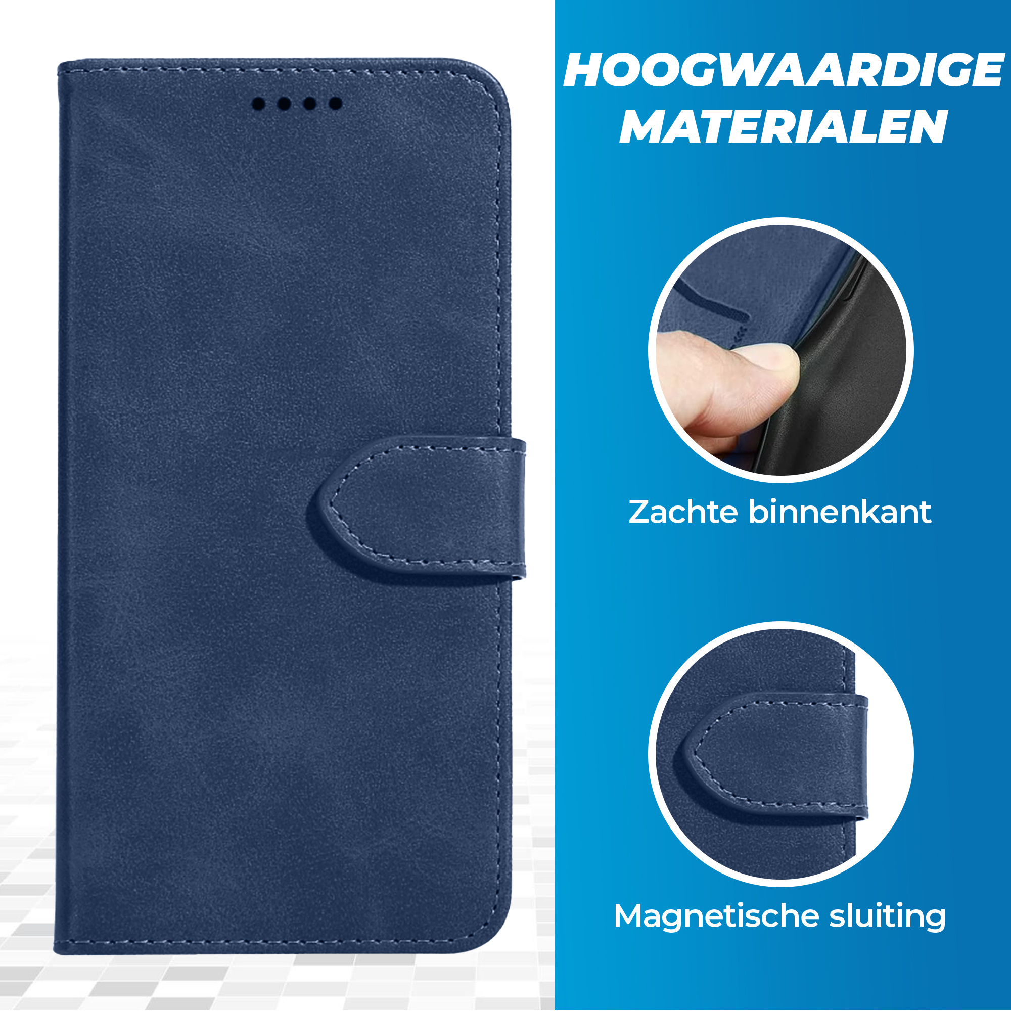 JVS Products Samsung Galaxy A20E hoesje - Bookcase - Pasjeshouder - Portemonnee - Kunstleer - Blauw