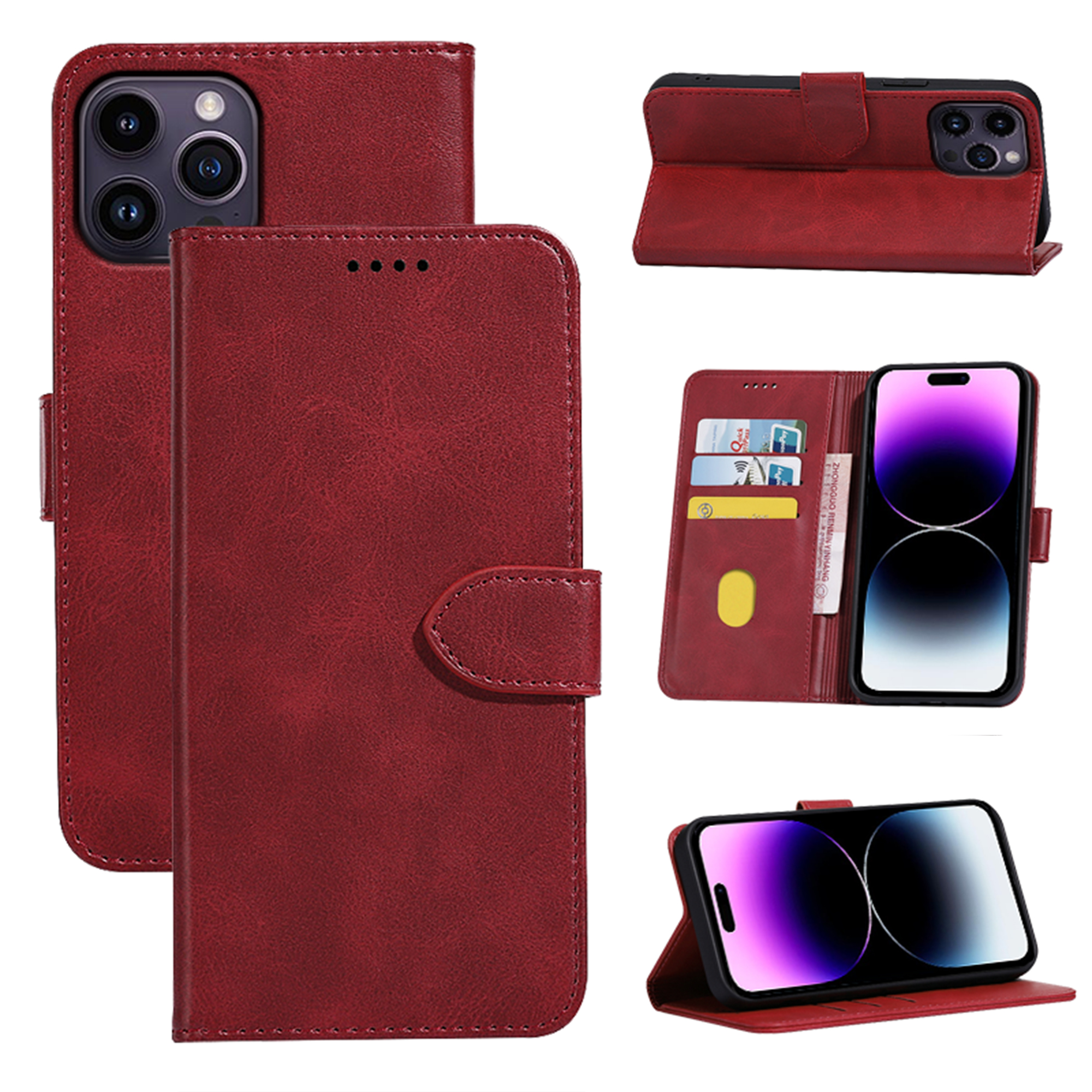 Google Pixel 7 hoesje - Bookcase - Pasjeshouder - Portemonnee - Kunstleer - Rood afbeelding