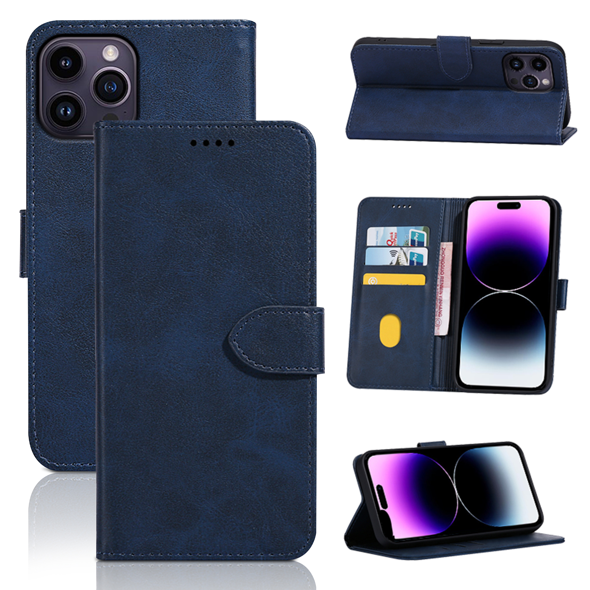 iPhone XS Max hoesje - Bookcase - Pasjeshouder - Portemonnee - Kunstleer - Blauw afbeelding