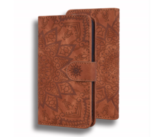 JVS Products Samsung Galaxy A55 hoesje - Bookcase - Pasjeshouder - Portemonnee - Mandalapatroon - Kunstleer - Bruin