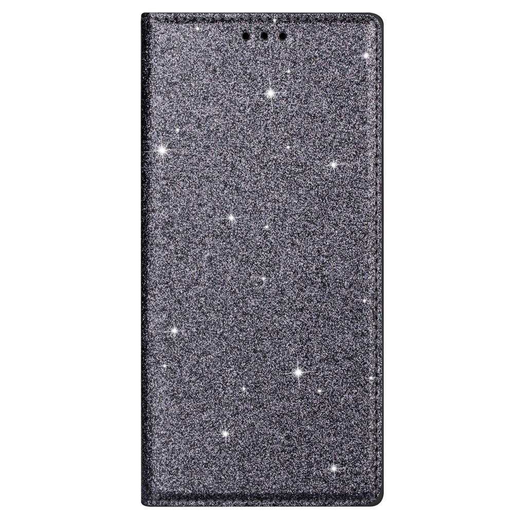 Samsung Galaxy A55 hoesje - Bookcase - Pasjeshouder - Portemonnee - Glitter - TPU - Grijs