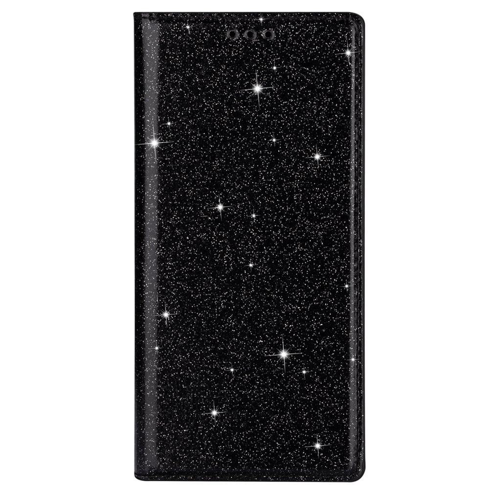 Samsung Galaxy A55 hoesje - Bookcase - Pasjeshouder - Portemonnee - Glitter - TPU - Zwart