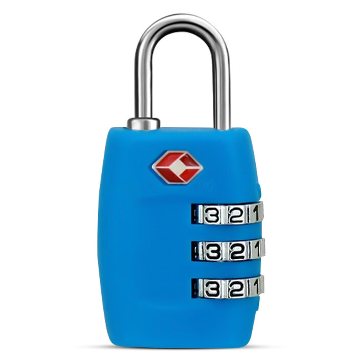 JVS Products Kofferslot - Hangslot - Cijferslot - 3 Cijfers - TSA Gecertificeerd - Lichtblauw