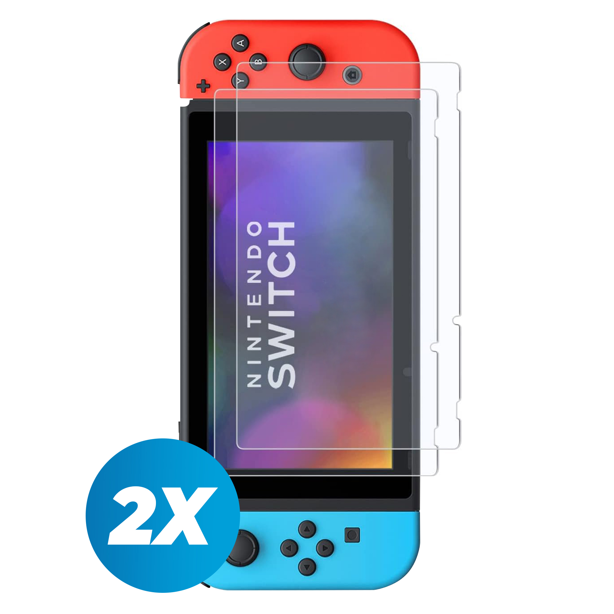 2 Stuks - Tempered Glass Screenprotector Protection Kit geschikt voor de Nintendo Switch - Screen Protector Set - Dual Pack afbeelding