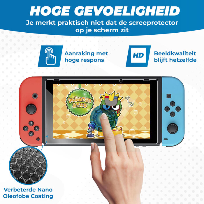 JVS Products 2 Stuks - Tempered Glass Screenprotector Protection Kit geschikt voor de Nintendo Switch - Screen Protector Set - Dual Pack