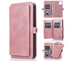 JVS Products Samsung Galaxy S24 Ultra hoesje - Bookcase - Afneembaar 2 in 1 - Backcover - Pasjeshouder - Portemonnee - Kunstleer - Rose Goud