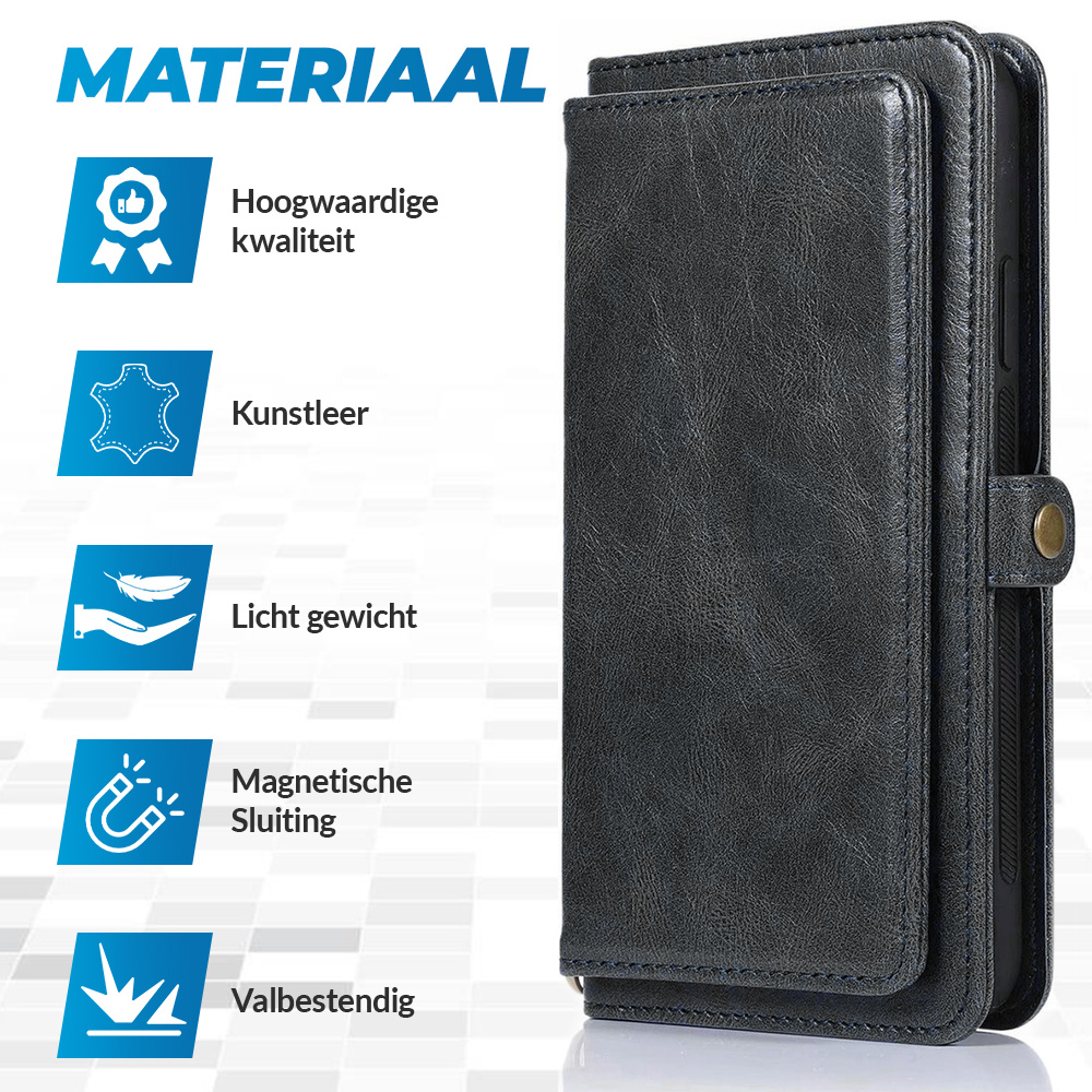 JVS Products Samsung Galaxy S24 Plus hoesje - Bookcase - Afneembaar 2 in 1 - Backcover - Pasjeshouder - Portemonnee - Kunstleer - Zwart