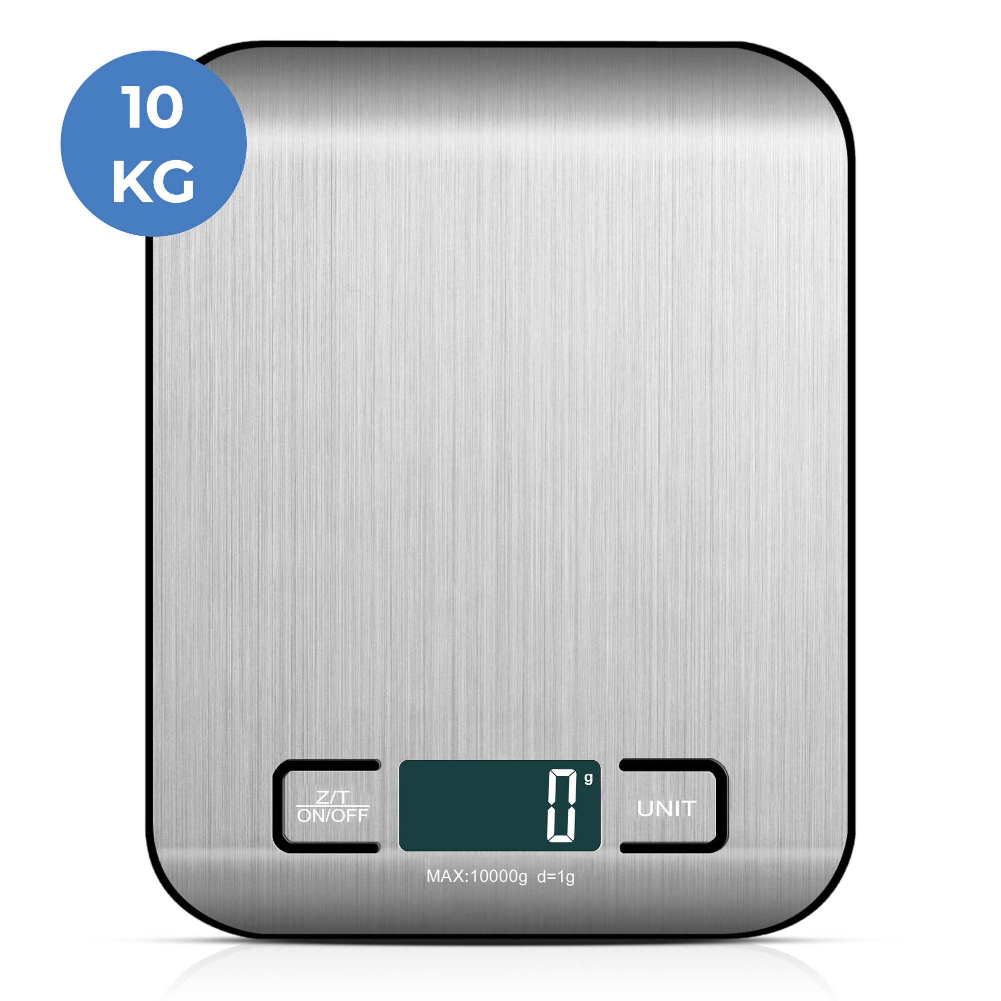 Keukenweegschaal - Digitale Keukenweegschaal - 1G tot 10KG - USB Oplaadbaar - Inclusief Batterijen - LCD-Scherm - Tarra functie - Zilver