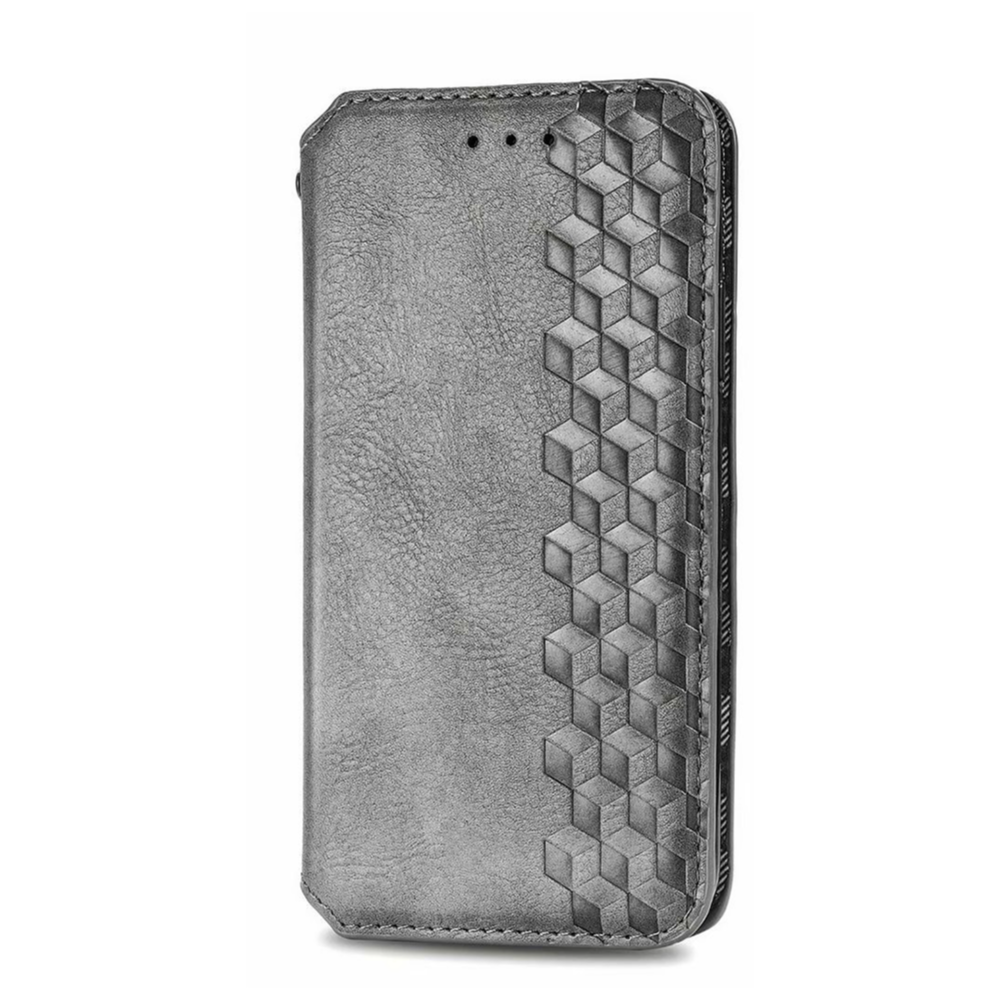 iPhone 16 Pro Max hoesje - Bookcase - Pasjeshouder - Portemonnee - Diamantpatroon - Kunstleer - Grijs