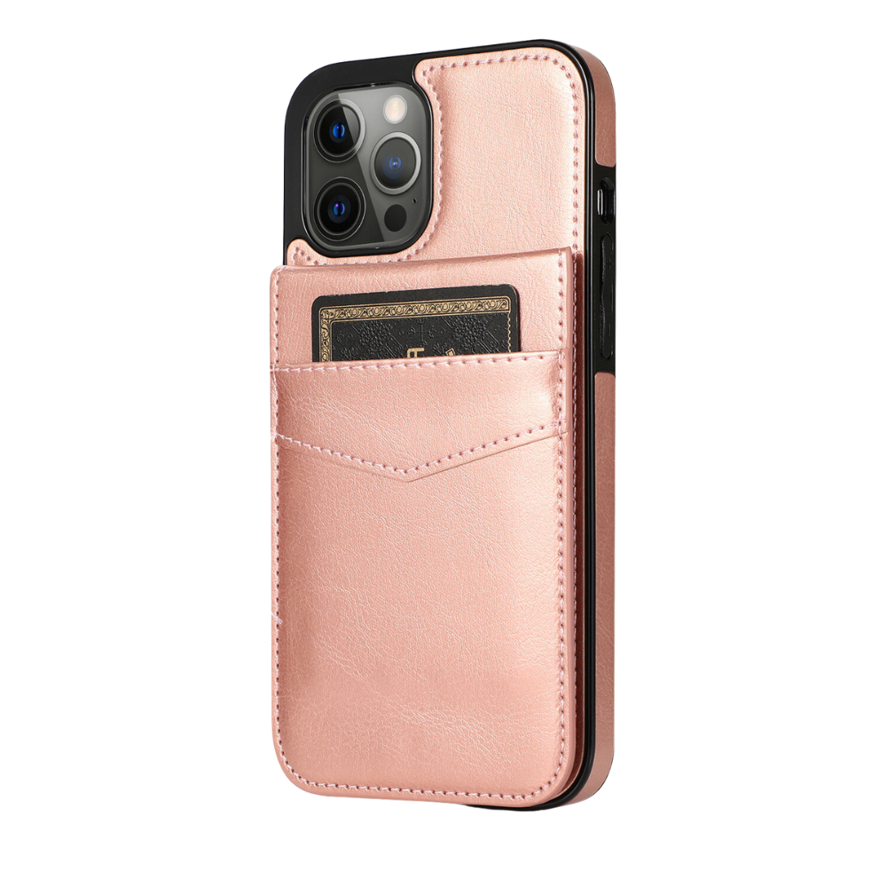 iPhone 16 Pro Max hoesje - Backcover - Pasjeshouder - Portemonnee - Kunstleer - Rose Goud