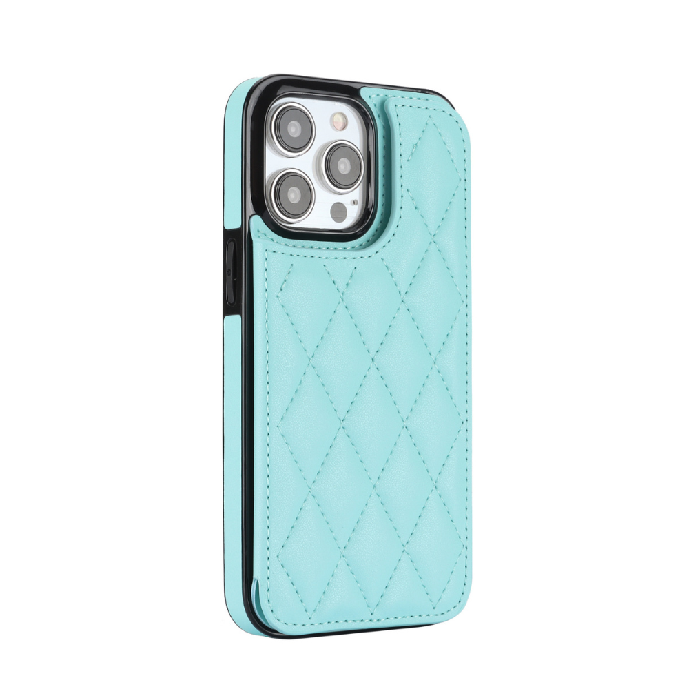 iPhone 16 hoesje - Backcover - Pasjeshouder - Kunstleer - Turquoise