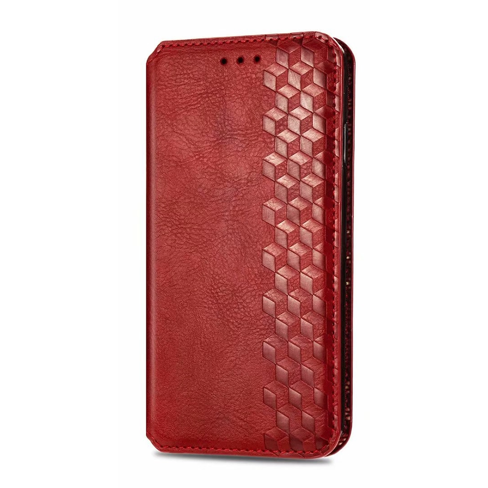 iPhone 16 Pro Max hoesje - Bookcase - Pasjeshouder - Portemonnee - Diamantpatroon - Kunstleer - Rood