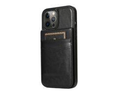 JVS Products iPhone 16 hoesje - Backcover - Pasjeshouder - Portemonnee - Kunstleer - Zwart