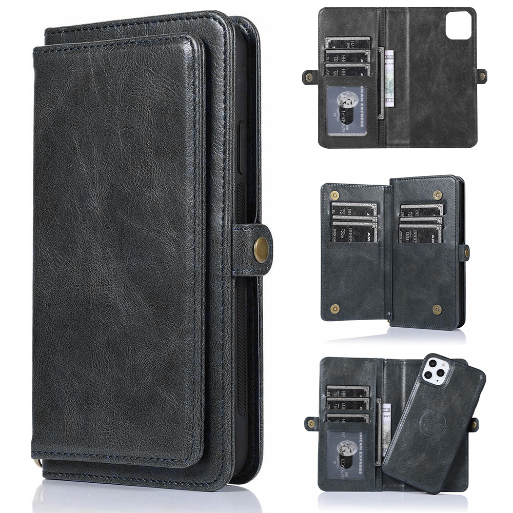 iPhone 16 Pro Max hoesje - Bookcase - Afneembaar 2 in 1 - Backcover - Pasjeshouder - Portemonnee - Kunstleer - Zwart