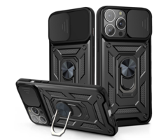 JVS Products iPhone 16 Plus hoesje - Backcover - Rugged Armor - Camerabescherming - Extra valbescherming - TPU - Zwart