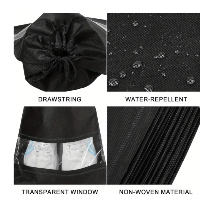 JVS Products Schoenenzakken - 10 Stuks - Schoenentas - Reistas en Opbergtas - Waterafstotend - Travel Organizer - Donkerblauw