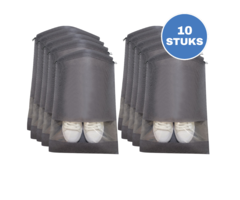 JVS Products Schoenenzakken - 10 Stuks - Schoenentas - Reistas en Opbergtas - Waterafstotend - Travel Organizer - Grijs