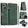 iPhone 16 Pro hoesje - Bookcase - Pasjeshouder - Portemonnee - Rits - Kunstleer - Groen
