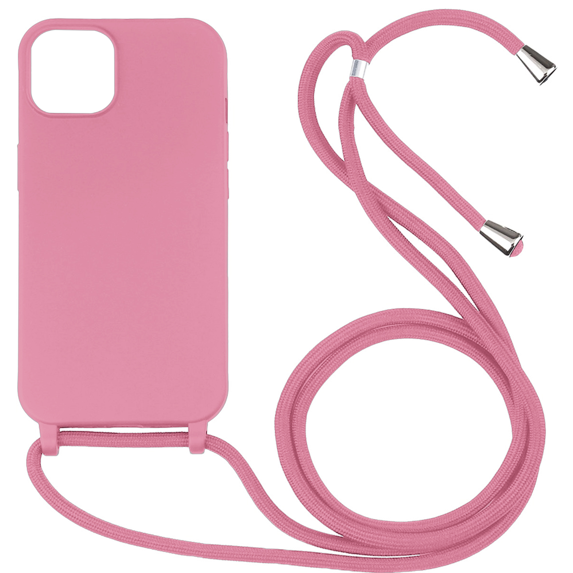 iPhone 16 hoesje - Backcover - Koord - Softcase - Flexibel - TPU - Roze afbeelding