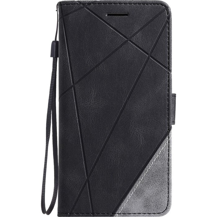 JVS Products iPhone 16 hoesje - Bookcase - Pasjeshouder - Portemonnee - Patroon - Kunstleer - Zwart