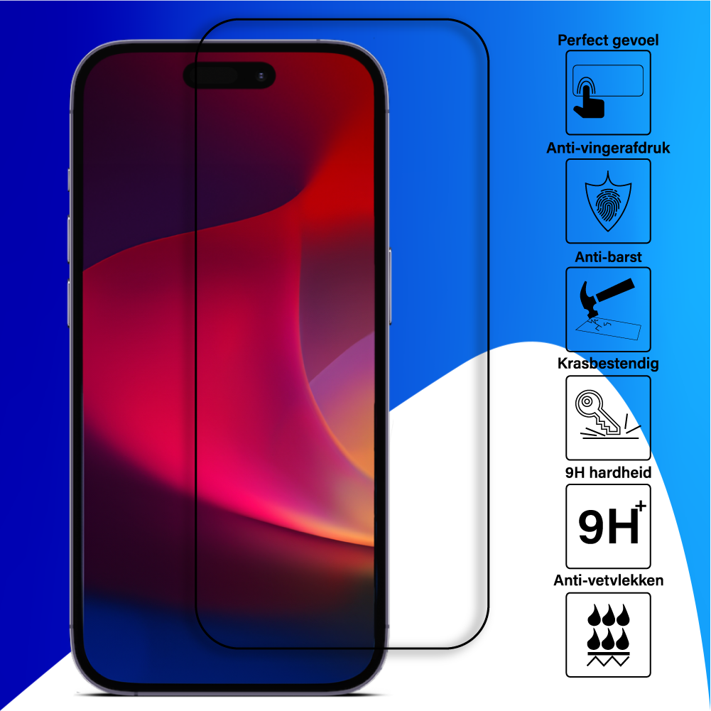 JVS Products Double Pack - Screenprotector geschikt voor iPhone 16 - Premium - Volledig bedekt - Edge to edge - Tempered Glass - Beschermglas - Glas - 2x Screenprotector - Transparant