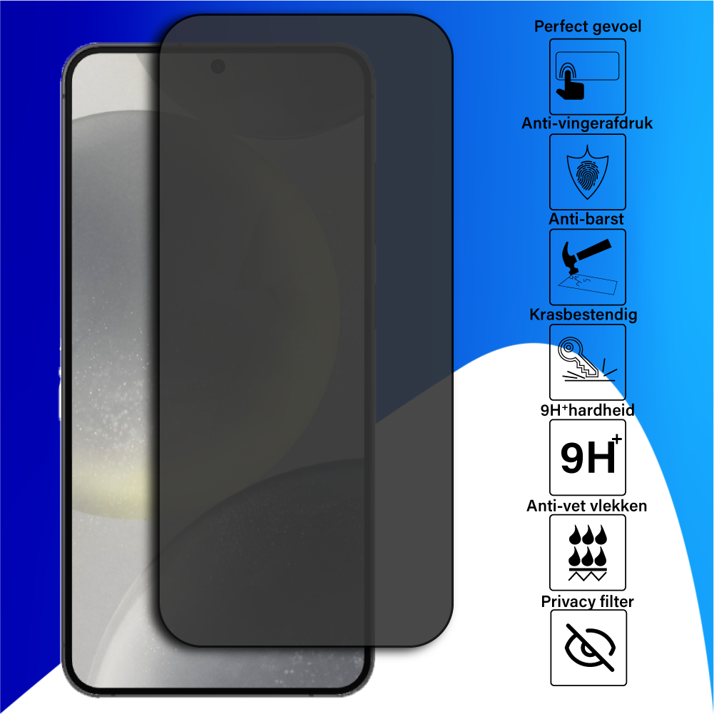 JVS Products Double Pack - Screenprotector geschikt voor Samsung Galaxy S24 Plus - Privacy - Tempered Glass - Beschermglas - Glas - 2x Screenprotector - Privacy screenprotector