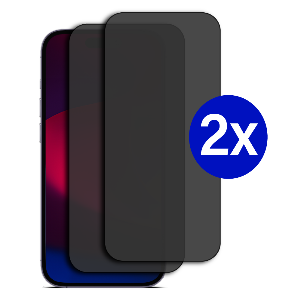 Double Pack - Screenprotector geschikt voor iPhone 16 Pro Max - Privacy - Tempered Glass - Beschermglas - Glas - 2x Screenprotector - Privacy screenprotector afbeelding