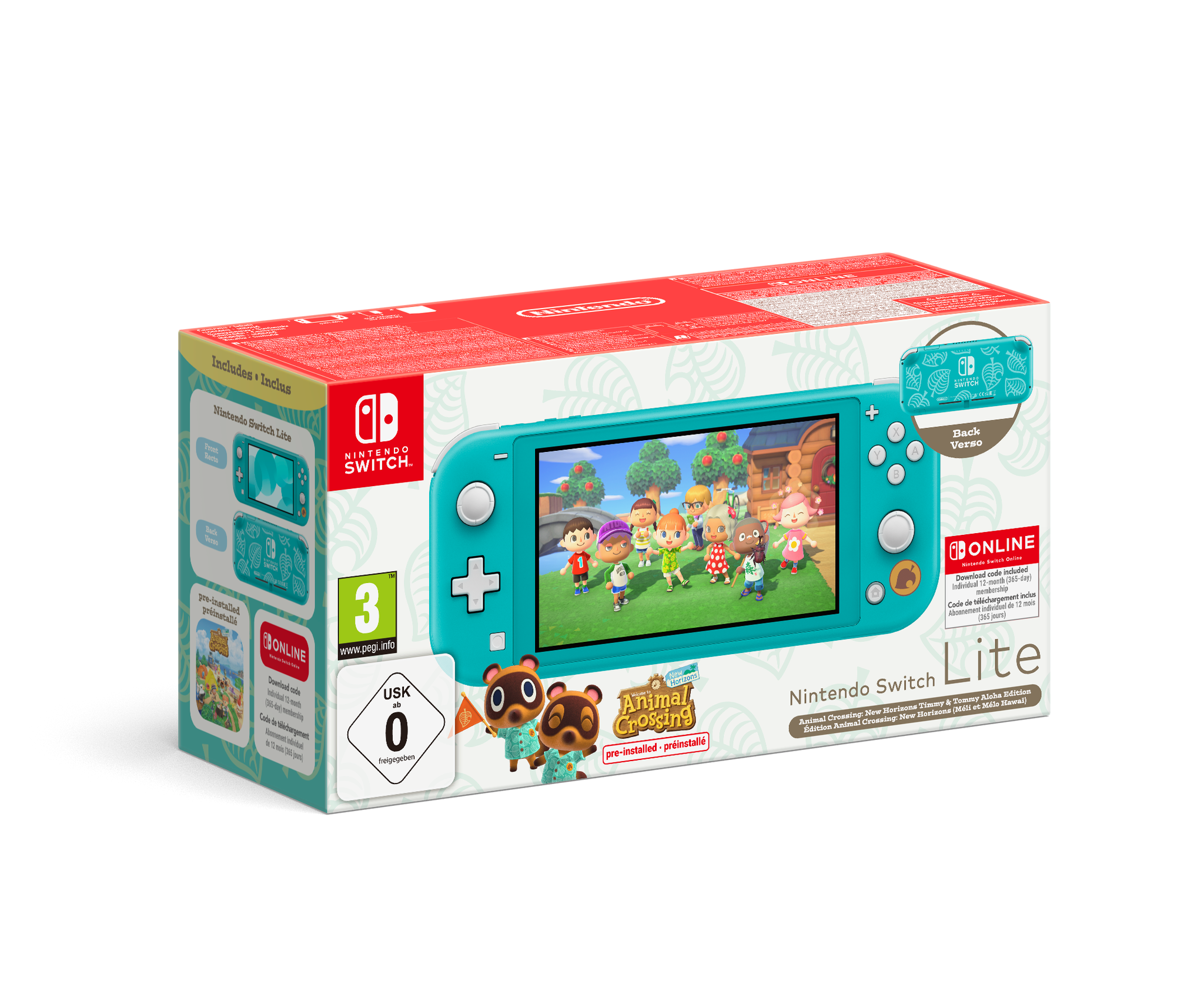 Nintendo Switch Lite Console (Turquoise) Incl. Animal Crossing: New Horizons en 12 maanden Nintendo Switch Online afbeelding