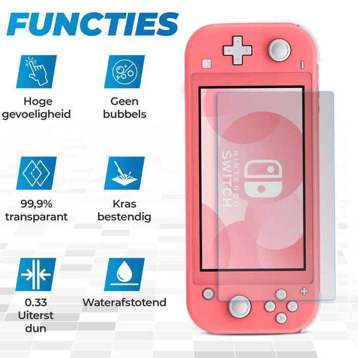 JVS Products 2 Stuks - Tempered Glass Screenprotector Protection Kit geschikt voor de Nintendo Switch Lite - Screen Protector Set - Dual Pack