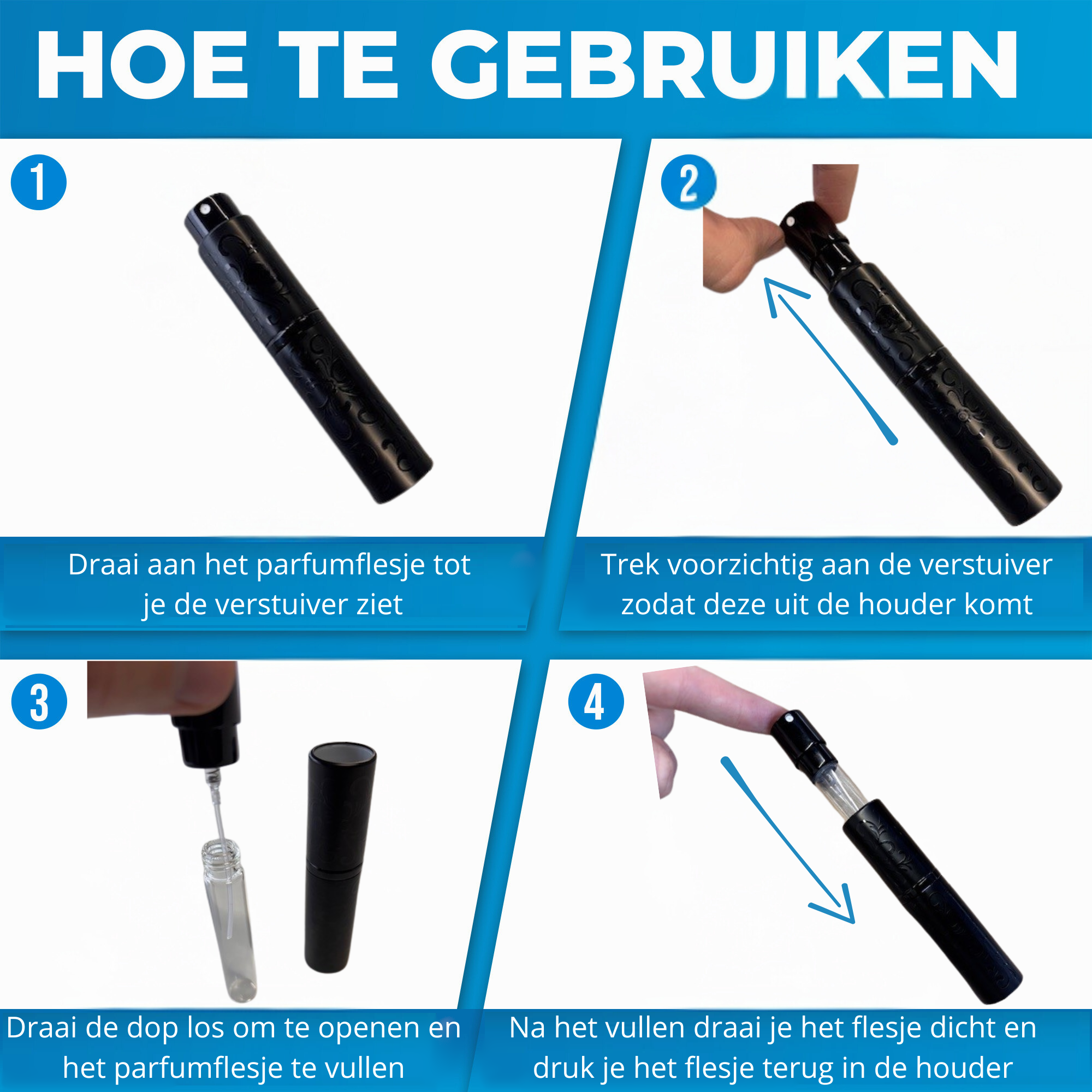 JVS Products Luxe Mini Parfum Flesje - Navulbaar - 10 ml - Reisflesje - Parfumverstuiver - Roze