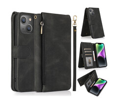 JVS Products Samsung Galaxy S25 Ultra hoesje - Bookcase - Pasjeshouder - Portemonnee - Rits - Kunstleer - Zwart