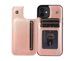 JVS Products Samsung Galaxy S25 hoesje - Backcover - Pasjeshouder - Portemonnee - Kunstleer - rose goud