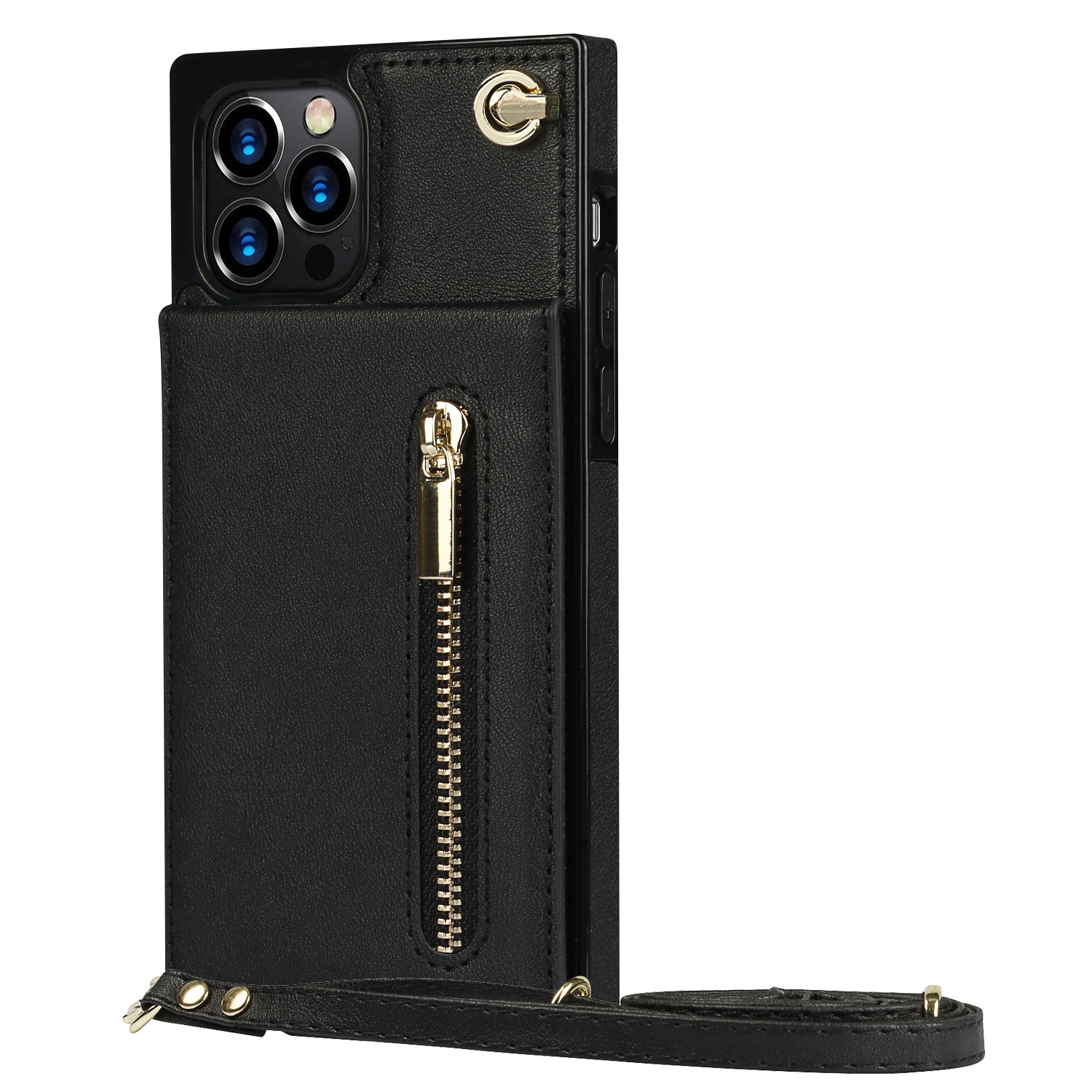 Samsung Galaxy S25 hoesje - Backcover - Pasjeshouder - Portemonnee - Koord - Kunstleer - Zwart afbeelding