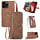 Samsung Galaxy S25 Ultra hoesje - Bookcase - Koord - Pasjeshouder - Portemonnee - Bloemenpatroon - Kunstleer - Bruin