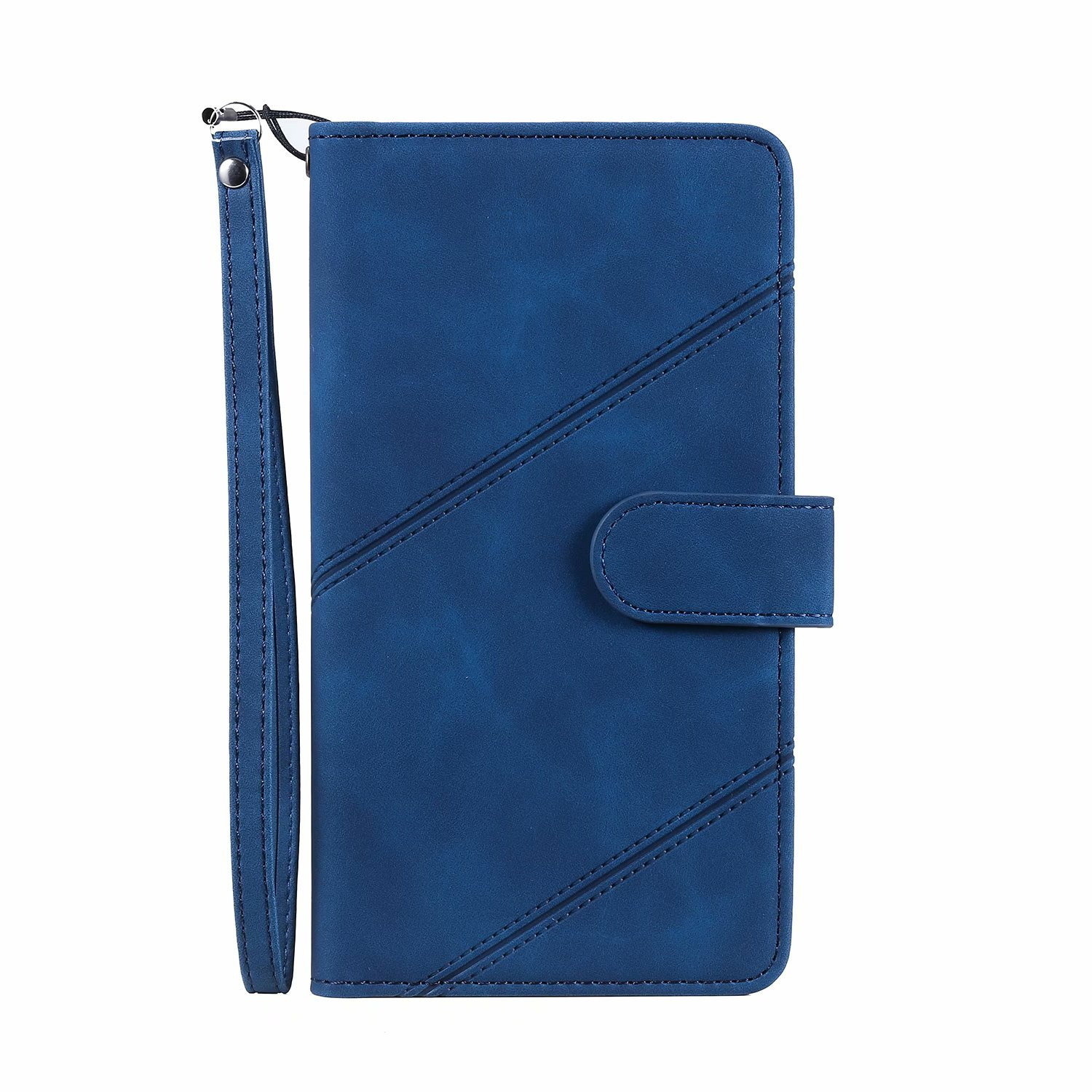 iPhone X hoesje - Bookcase - Koord - Pasjeshouder - Portemonnee - Kunstleer - Blauw afbeelding