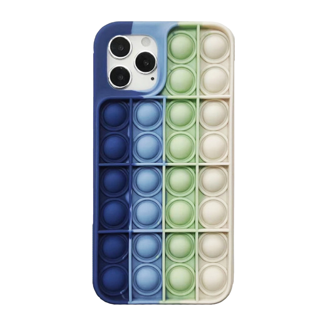 iPhone XS hoesje - Backcover - Pop it - Siliconen - Donkerblauw afbeelding