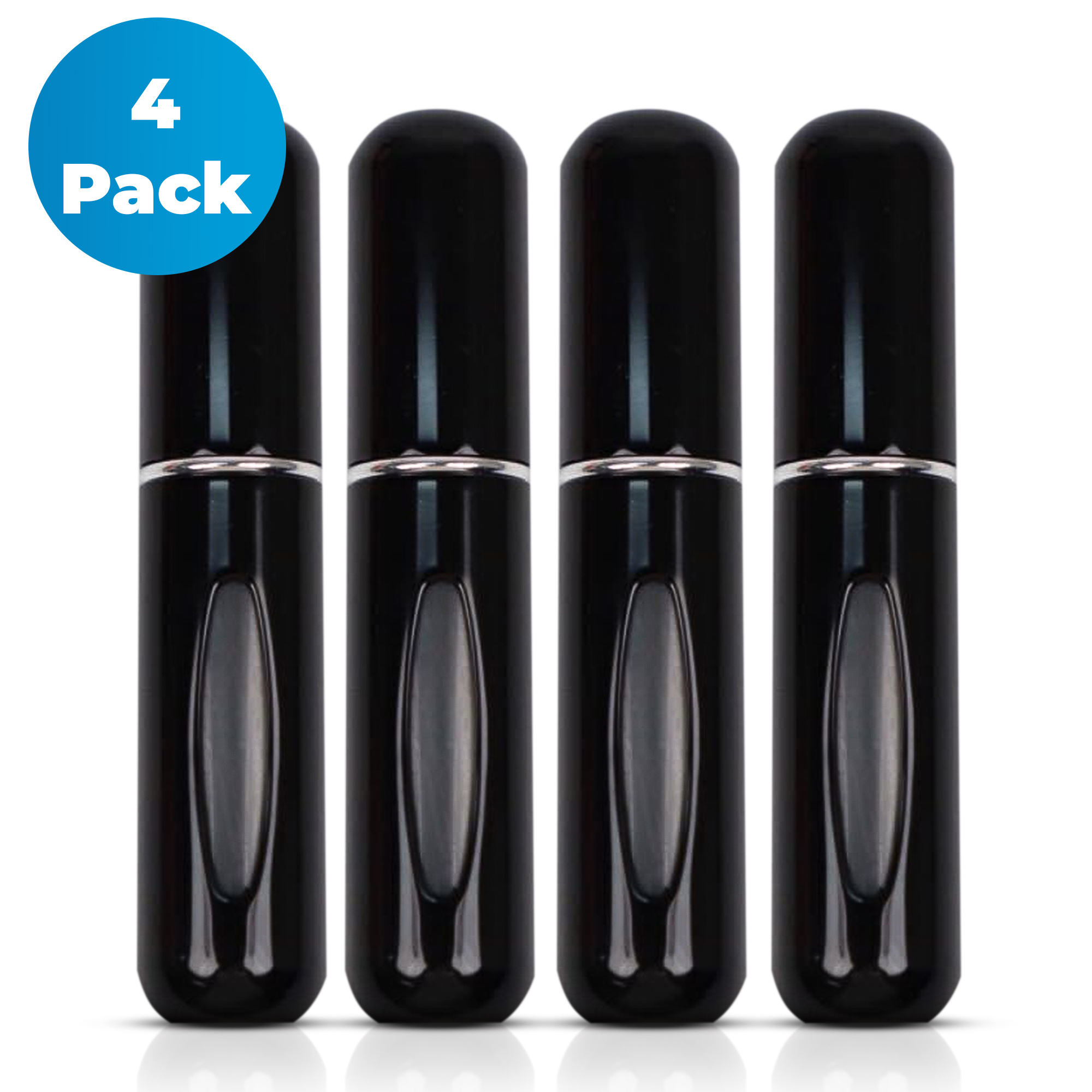 Mini Parfum Flesjes - 4-pack - Navulbaar - Reisflesjes - Parfumverstuiver - Zwart afbeelding