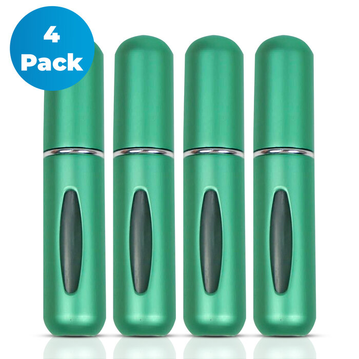 JVS Products Mini Parfum Flesjes - 4-pack - Navulbaar - Reisflesjes - Parfumverstuiver - Groen