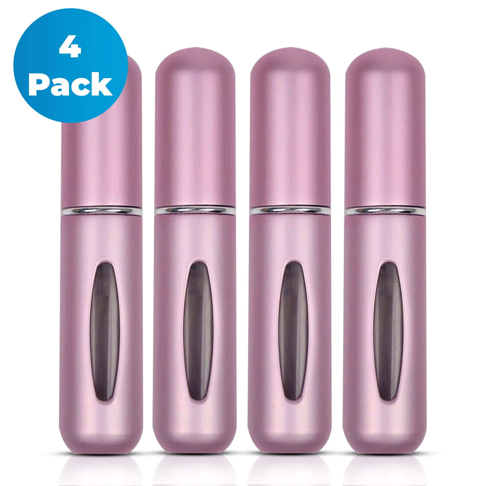 Mini Parfum Flesjes - 4-pack - Navulbaar - Reisflesjes - Parfumverstuiver - Mat Lichtroze afbeelding
