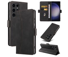JVS Products Samsung Galaxy S24 Ultra hoesje - Bookcase - Pasjeshouder - Portemonnee - Kunstleer - Zwart