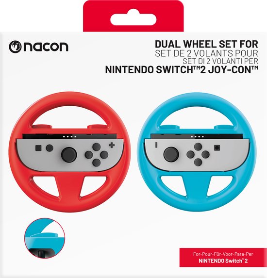 Nacon Nintendo Switch 2 Stuurset van 2 Stuurwielen (Rood/Blauw) afbeelding