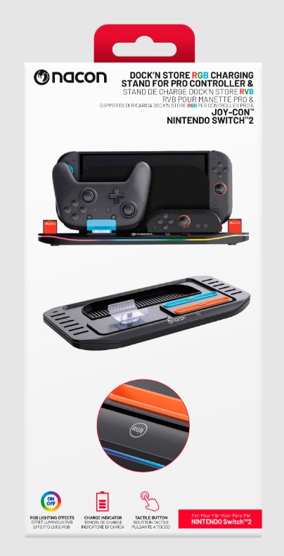 Nacon Nintendo Switch 2 Oplader voor 2 Joy-Cons + Pro Controller + Console afbeelding