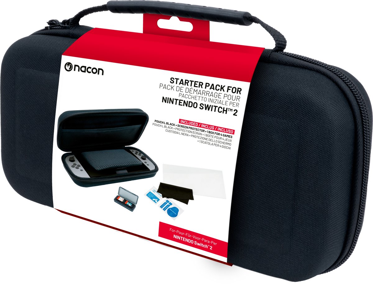 Nacon Nintendo Switch 2 Starter Pack + Screenprotector + Gamecardhoes (Zwart) afbeelding