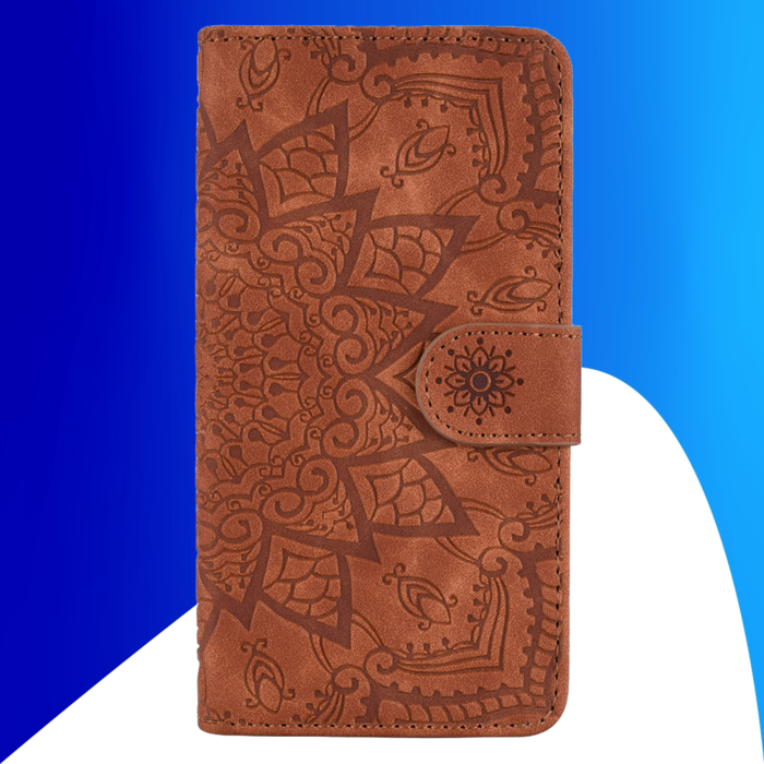 JVS Products Samsung Galaxy A36 hoesje - Bookcase - Pasjeshouder - Portemonnee - Mandalapatroon - Kunstleer - Bruin