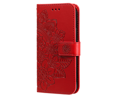 JVS Products Samsung Galaxy A36 hoesje - Bookcase - Pasjeshouder - Portemonnee - Bloemenprint - Kunstleer - Rood