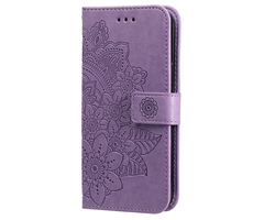 JVS Products Samsung Galaxy A26 hoesje - Bookcase - Pasjeshouder - Portemonnee - Bloemenprint - Kunstleer - Paars