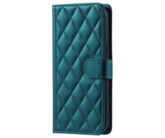 JVS Products iPhone 16e hoesje - Bookcase - Pasjeshouder - Koord - Kunstleer - Groen