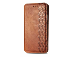 JVS Products Samsung Galaxy A56 hoesje - Bookcase - Pasjeshouder - Portemonnee - Diamantpatroon - Kunstleer - Bruin