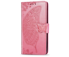 JVS Products Samsung Galaxy A56 hoesje - Bookcase - Pasjeshouder - Portemonnee - Vlinderpatroon - Kunstleer - Roze